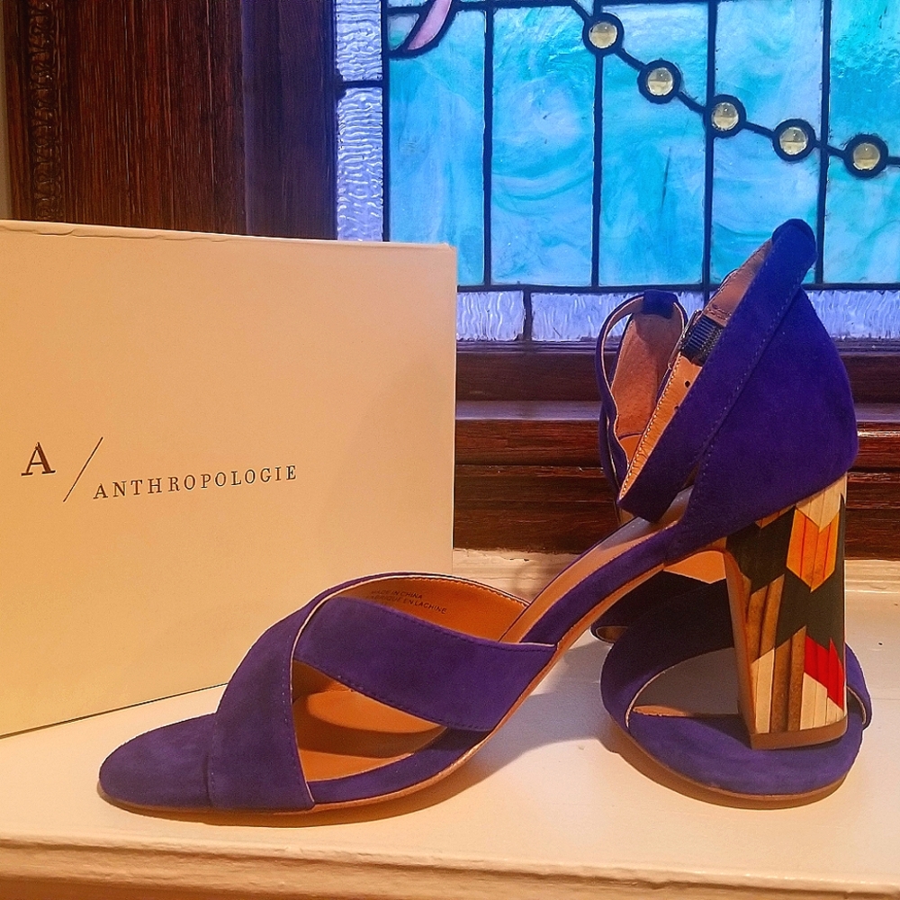Anthropologie Art Deco Heel Sandal
